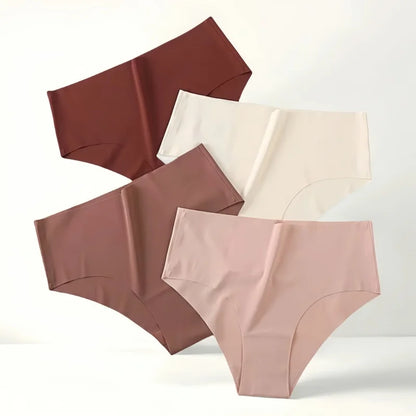 3Pcs/Set Ice Silk Panties Women High Waist Seamless Briefs Breathable Invisible Underwear Soft Stretch Sexy Lingerie XS-XL Panty