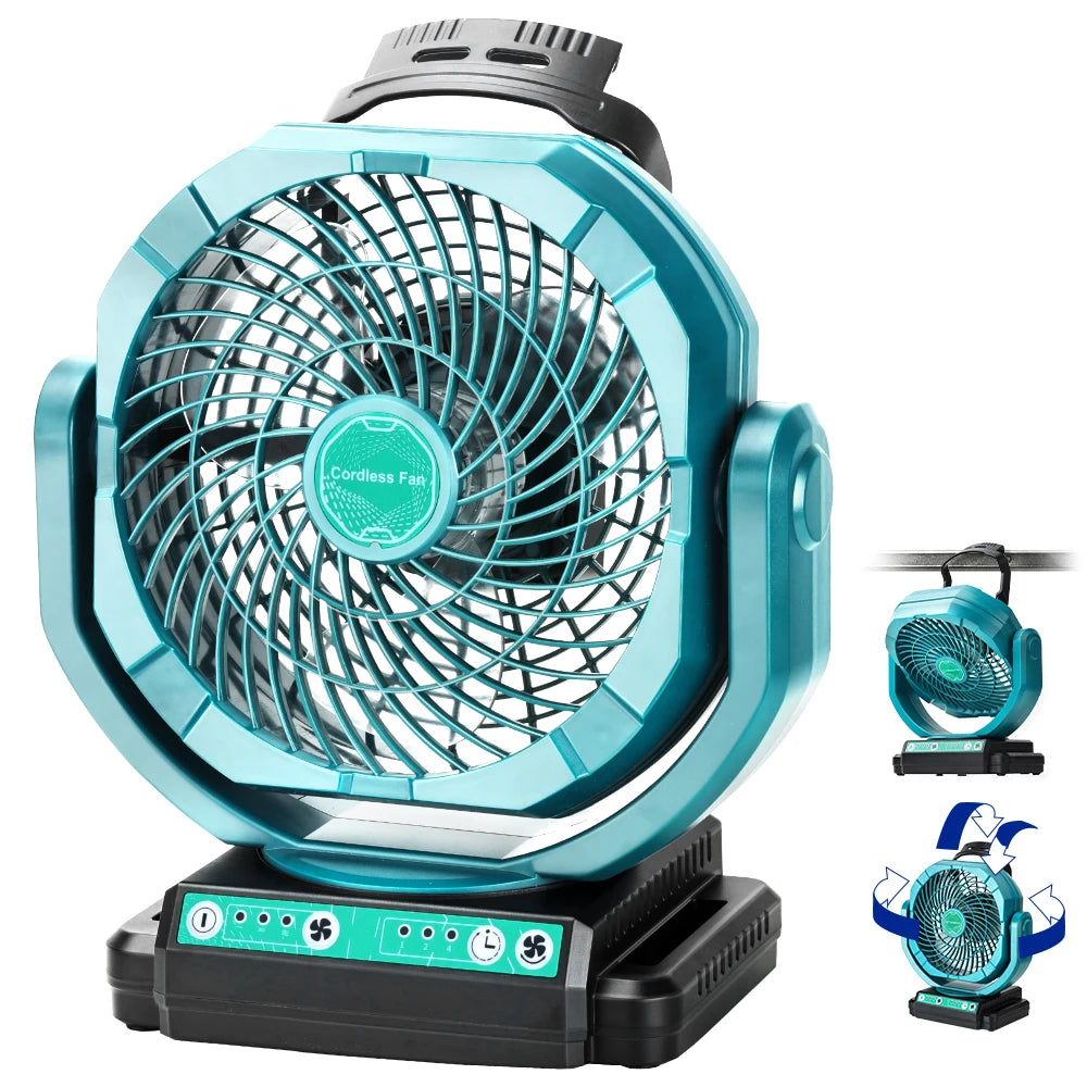 Cordless Oscillating Fan for Bosch 18V Battery, 3-Speed Jobsite Industrial Camping Fan (Battery Not Included)