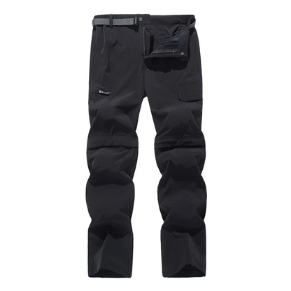 NUONEKO New Elastic Mens Hiking Pants Outdoor Sport Summer Quick Dry Waterproof Detachable Camping Trekking Climbing Cargo Pants