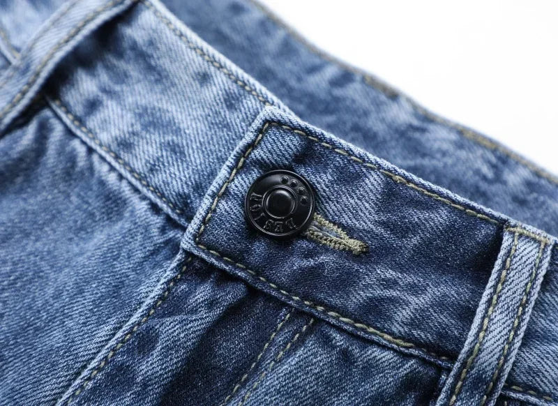 2026 Summer High Quality Brand Cloth Business Casual Men's Lightweight Straight Loose Jeans Classic Retro thin cotton trousers