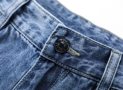 2026 Summer High Quality Brand Cloth Business Casual Men's Lightweight Straight Loose Jeans Classic Retro thin cotton trousers