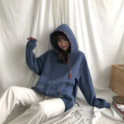 Hooded Tops Spring Hoodies for Women Autumn Clothes Loose Female Streetwear Casual Sweatshirt Hoodie Aesthetic Korean Fashion