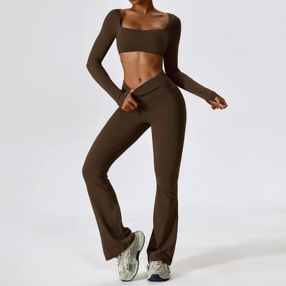 Women Yoga Set – Seamless Sportswear Gym Legging & Fitness Bra Crop Top