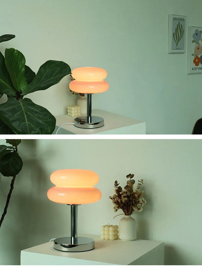 Macaron Glass Table Lamp - Trichromatic Dimming Night Light for Living Room  Bedroom Decor - ZOOMNSTORE