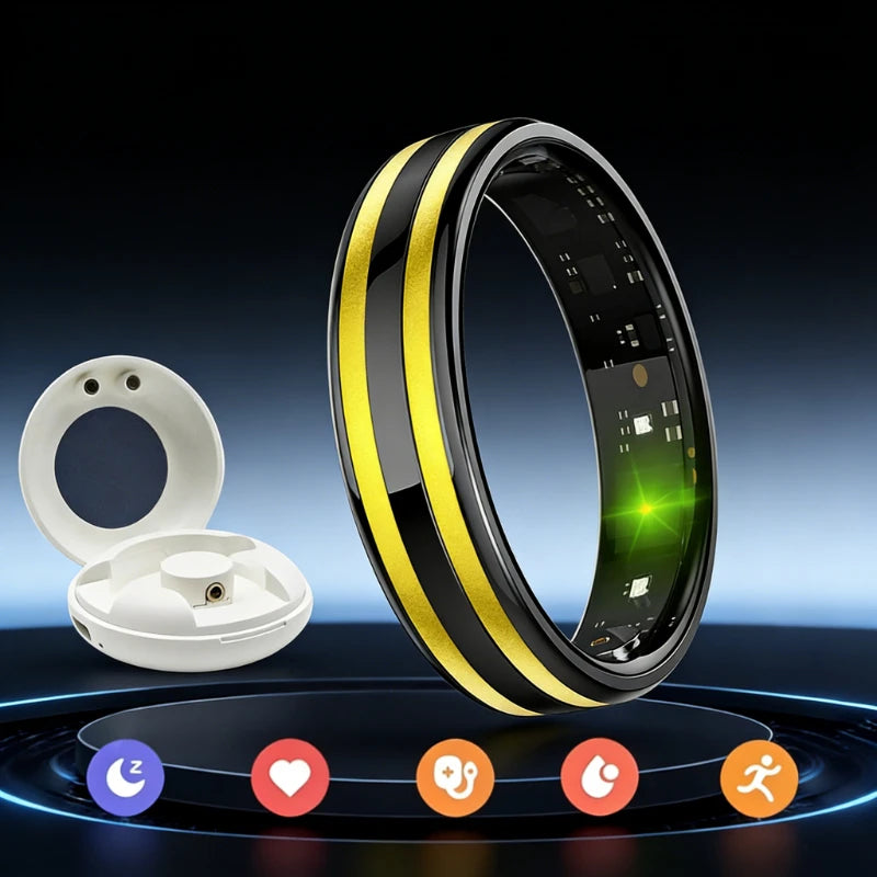 Fashion Smart Ring Health Monitor Sleep Tracker Step Calorie Counter Lightweight Waterproof Smart Jewelry Gift