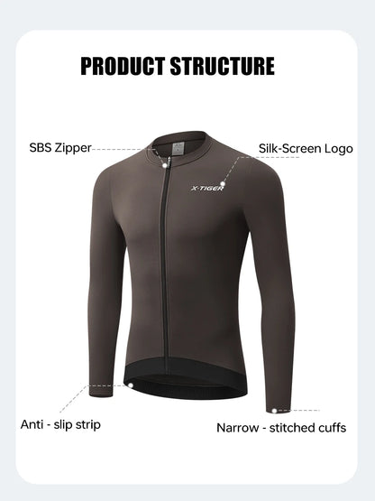 Winter Cycling Jersey - Men's Fleece Bike Jacket With Full Zipper & Pockets