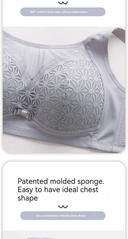 2PCS New High-end U-shaped Back With No Steel Ring Gathered And Adjusted Bra Thin Cup Breathable  Breasted Underwear Mom's Bra