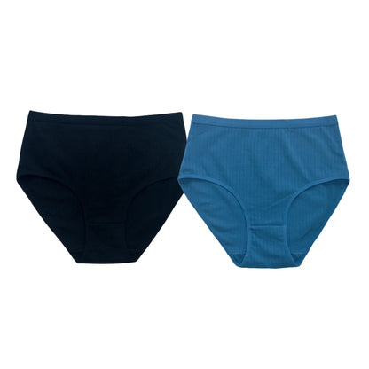 2Pcs/Set Women High Waist Cotton Panties Soft Stretch Tummy Control Ladies Rib Knit Underwear Sexy Lingerie Comfort Briefs S-XXL