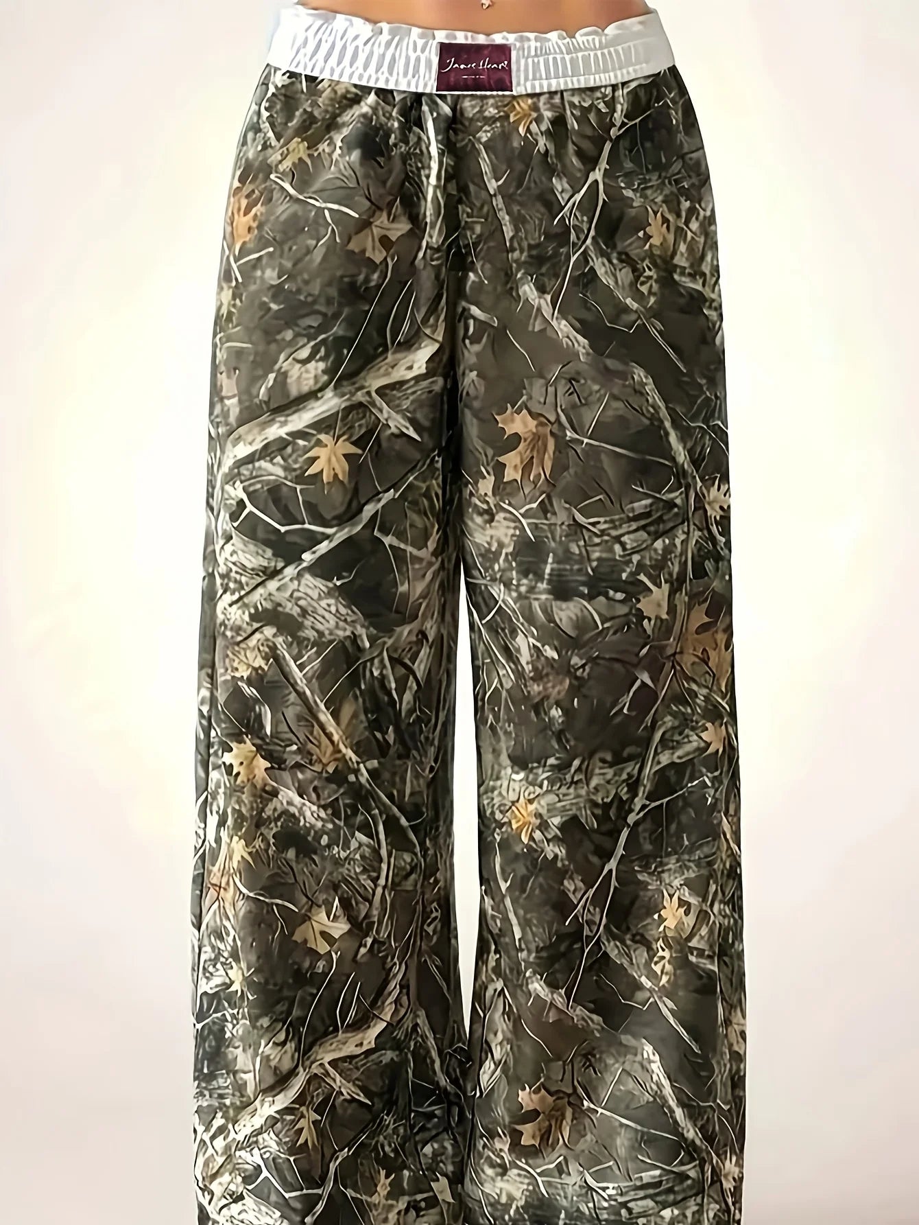 Ladies' Casual Camouflage Printed Wide-Leg Pants Are Comfortable to Wear and Suitable for Daily Travel
