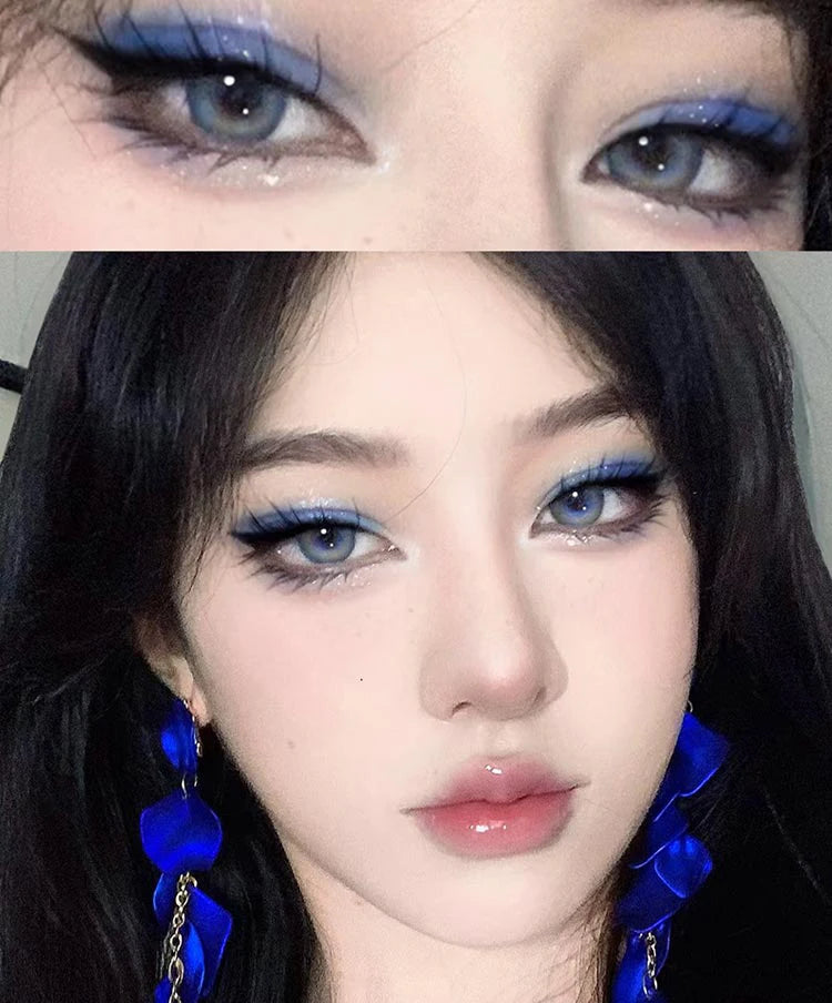 Punk Smoky Red Black Eye Shadow Palette Waterproof Gothic Matte Blue Eyeshadow Tray Women Halloween Eye Pigments Makeup Palette