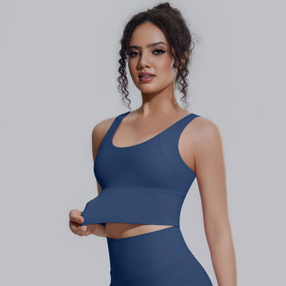New Backless Yoga Vest for Woman Yoga Underwear with Chest Pad Summer Breathable Workout Top Running Shockproof Sports Bra