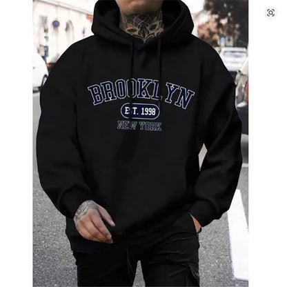 Brooklyn Est 1998 New York Printing Men Hoodies Harajuku Crewneck Hoodie Fashion Oversize Hoody Autumn Comfortable Tracksuit