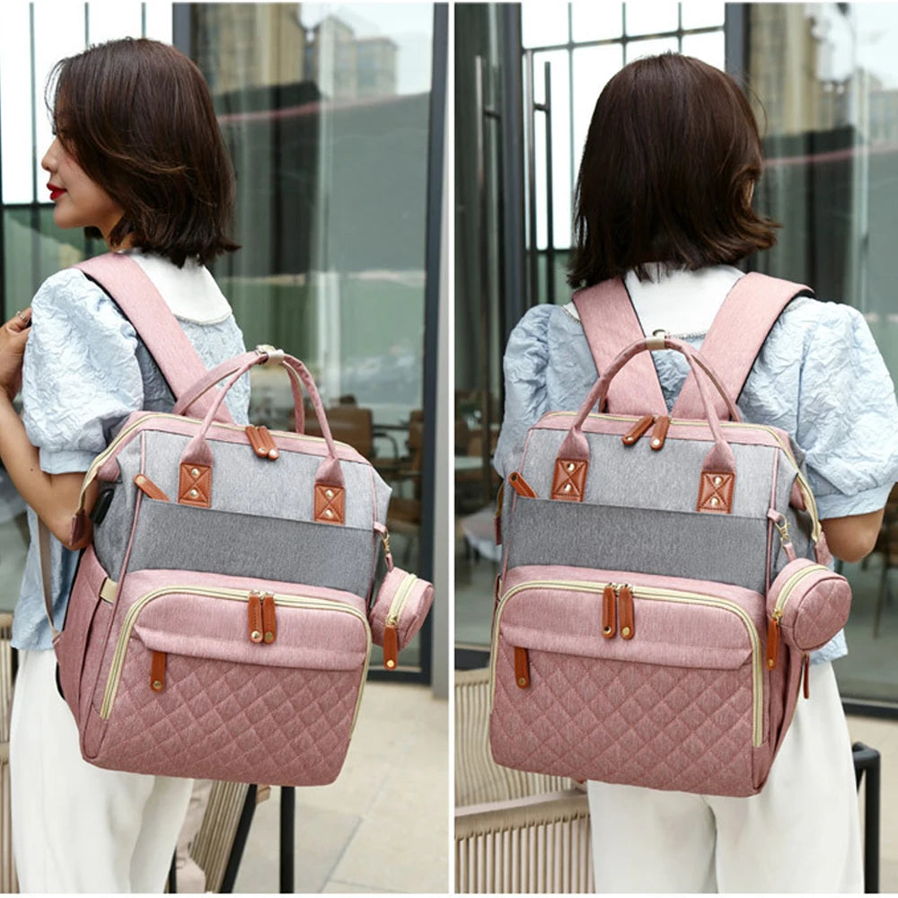 Quality Outdoor Portable Foldable baby Travelling bed backpack mommy bag fashion leisure large capacity infant carrier bag