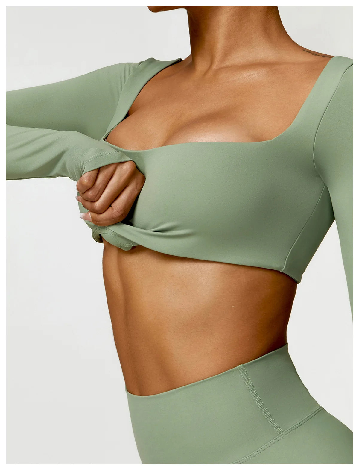 Women Yoga Suit - Quick Dry Gym Tracksuit With Long Sleeve Top & High Waist Leggings