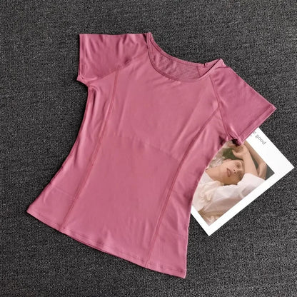Outdoor Sports Shirt Sportswear Yoga Wear Women's Sports T-Shirt Fitness Clothes Running Yoga Top Female Workout Tops T-shirt