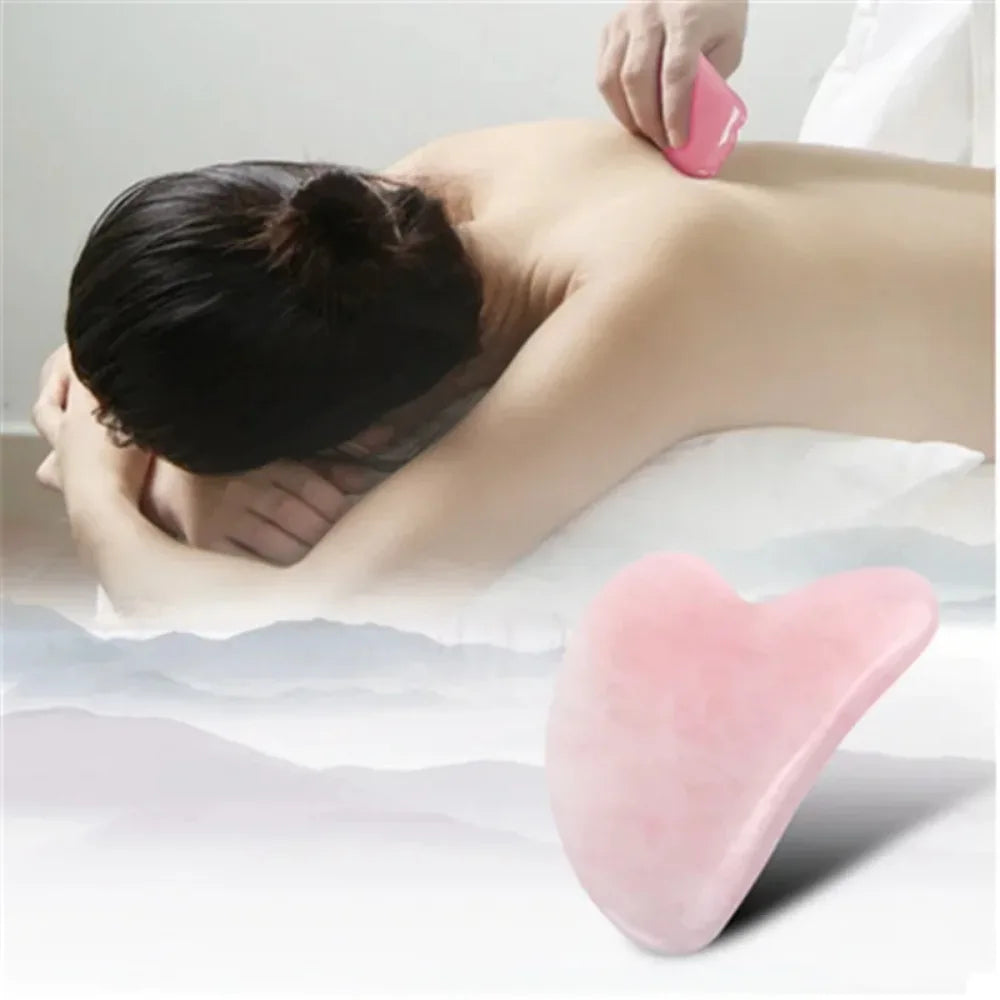 Natural Stone Jade Gouache Scraper Rose Quartz Facial Gua Sha Tools Face Lifting Massager Firm Skin Care Guasha Board Massager