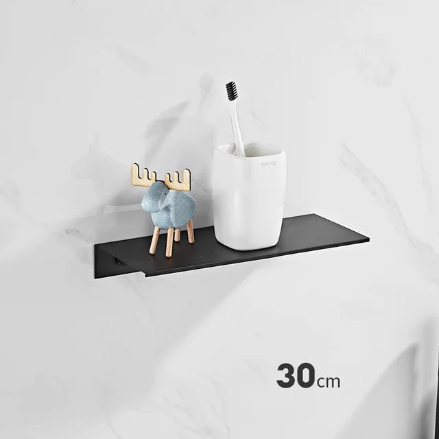 Modern Brushed Gold Bathroom Shelf - 30-50cm Wall Storage Rack