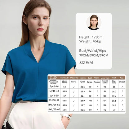 Women's V-Neck T-Shirt – Minimalist Stretch Solid Tee
