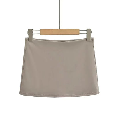 Women Low Rise Mini Skirt With Take The Short Cut Detail Slim Fit Mini Skort