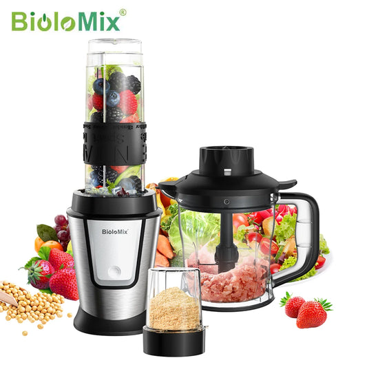3-in-1 Food Processor - 700W Portable Juicer Blender  Chopper