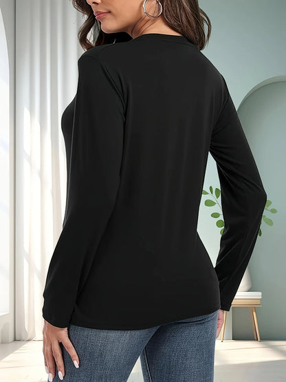 Women's Spring and Autumn 100% Cotton Fashion Casual Loose You Are Enough Printed Round Neck Long Sleeve T-shirt Top