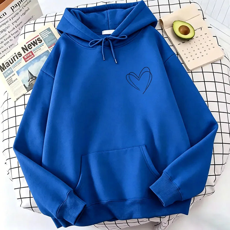 Fashion Women love heart Print Hoodies Spring Autumn Winter Casual Hoodies Sweatshirts Tops Hoodie Sweatshirt