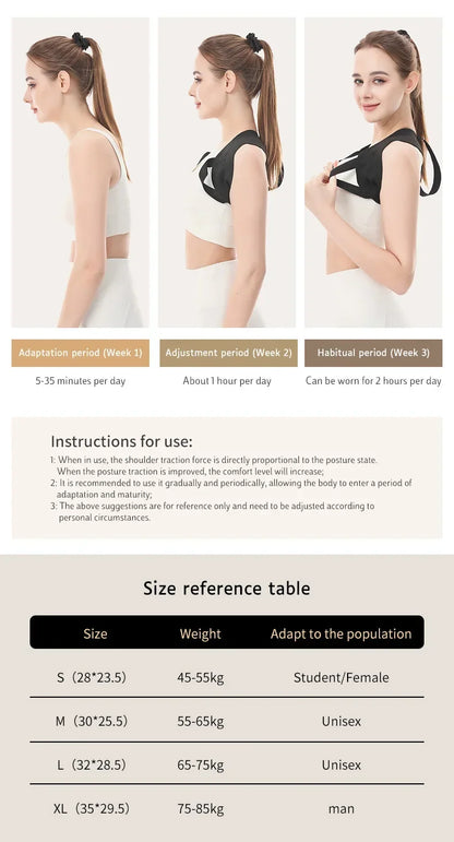 Black Durable Open Shoulder Beauty Back Traction Shoulder Strap Chest Hunchback Corrector Breathable Invisible High Elastic Belt
