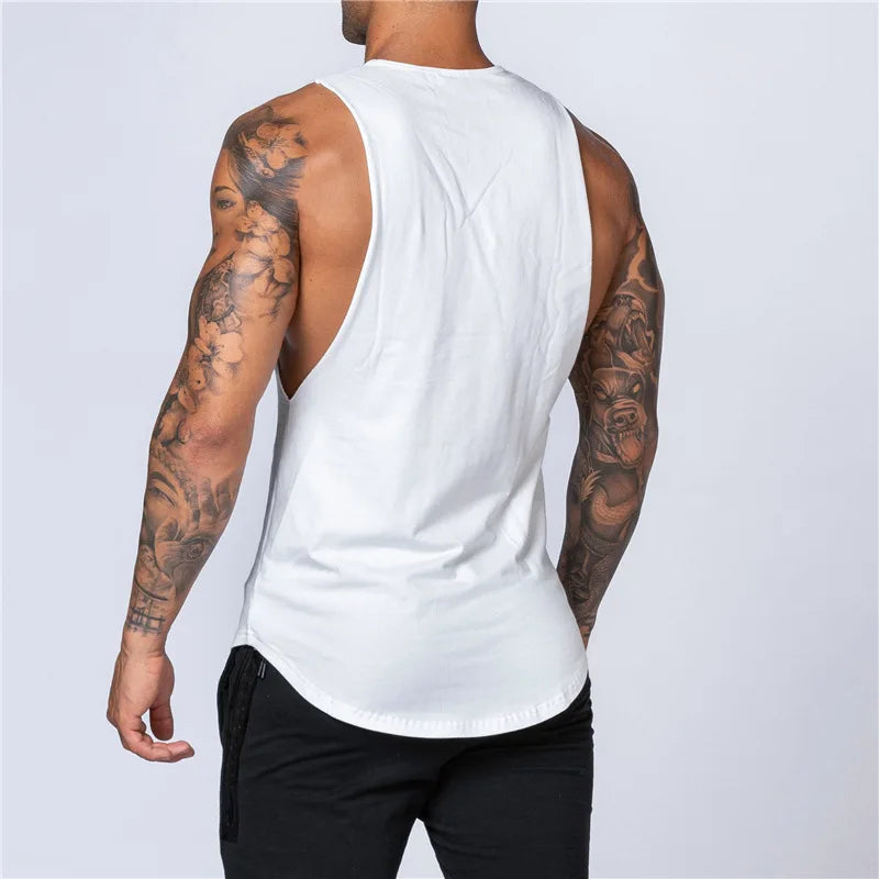 Men Cotton Sleeveless Shirt Casual Gym Tank Top Man Quick Dry Fitness Basketball Vest Bodybuilding Running t-Shirt Man Clothing