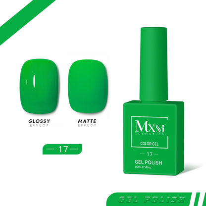 Gel Nail Polish Set - Neon Brown Royal Blue Red Green Pastel Nude Varnish