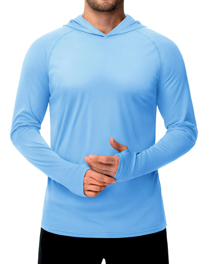TACVASEN Sun Protection T-Shirts Mens Long Sleeve Hoodie Casual UV-Proof T-Shirts Breathable Lightweight Quick Dry T-Shirts Male