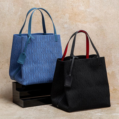 Large Capacity Tote Bag - Black Knitted Shopping Bag 27x20x28cm Durable Polyester