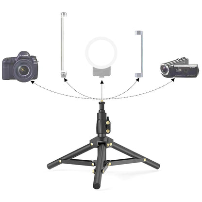 LUXCEO 1pc L06 Foldable 40cm Table Tripod Light Stand with 1/4 Screw for Smartphone Camera Video Light Panel Ring Light