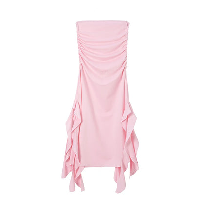 One Shoulder Dress - Slim Fit Summer Fashion Bra Wrap Ankle Length Dress
