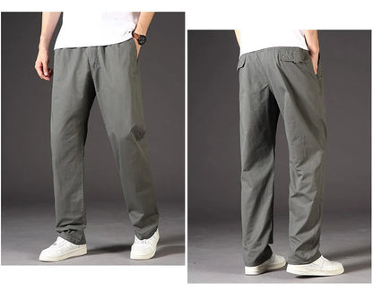 Men's Cargo Pants Cotton Black Work Pants Summer Casual Climbing Joggers Man Sweatpants Sports Spring Autumn Twill Trousers