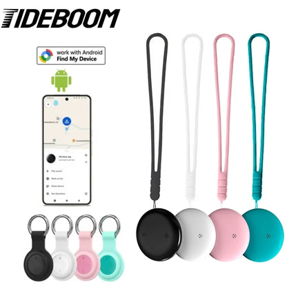 Tideboom Smart Tracker Global Positioning Works with Android Google Find My Device airtag for Kids Elderly Pet Car Tracking