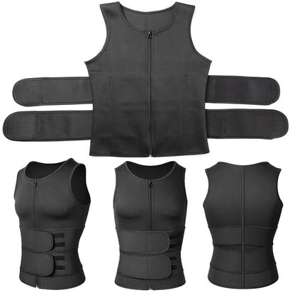 Men Body Shaper Vest – Waist Trainer Shirt | Slimming Compression Undershirt Sauna Sweat Vest