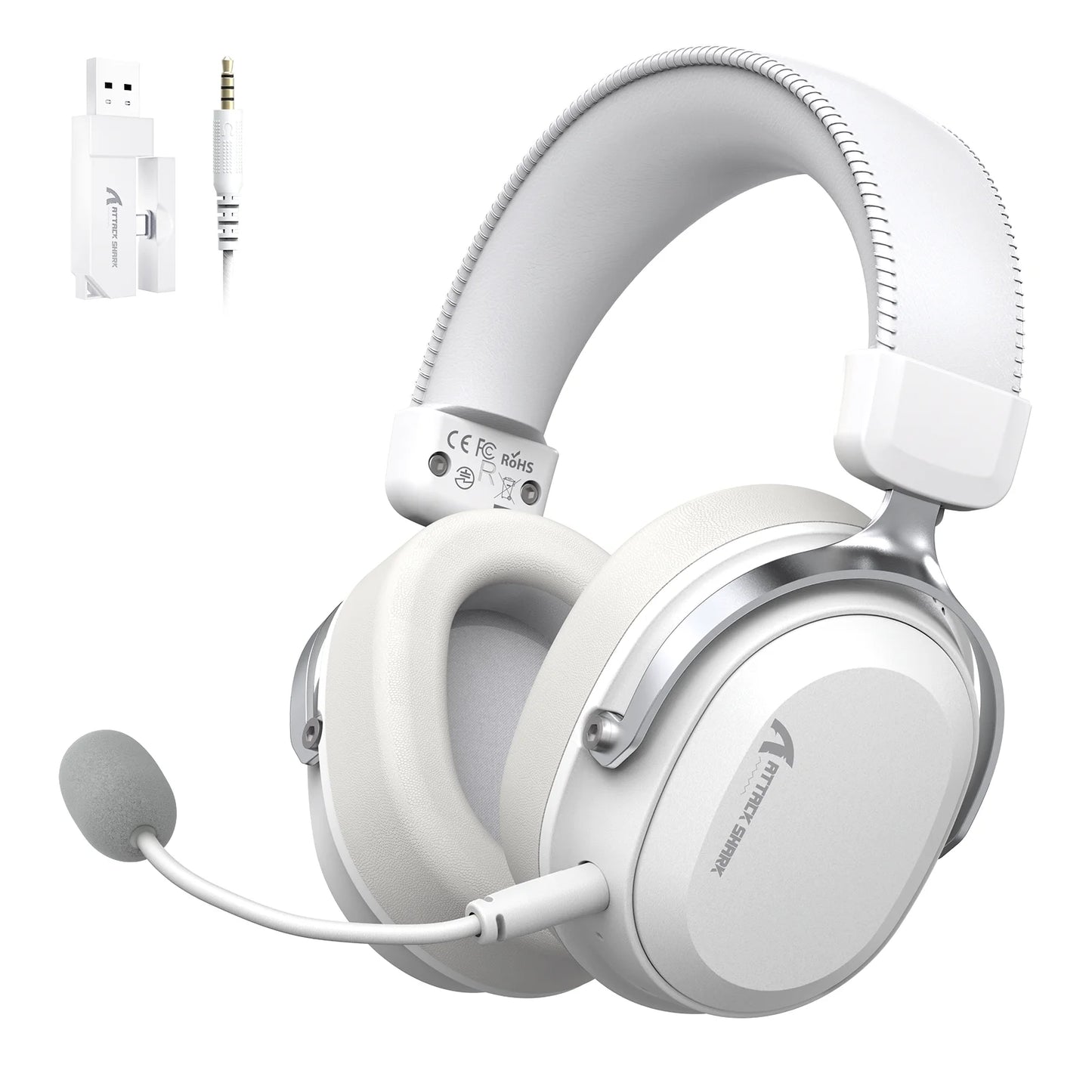 ATTACK SHARK L30 Pro Wireless Gaming Headset with 2.4Ghz/BT/Wired, Long Battery Life with Detachable Microphone 7.1 Surround Sou