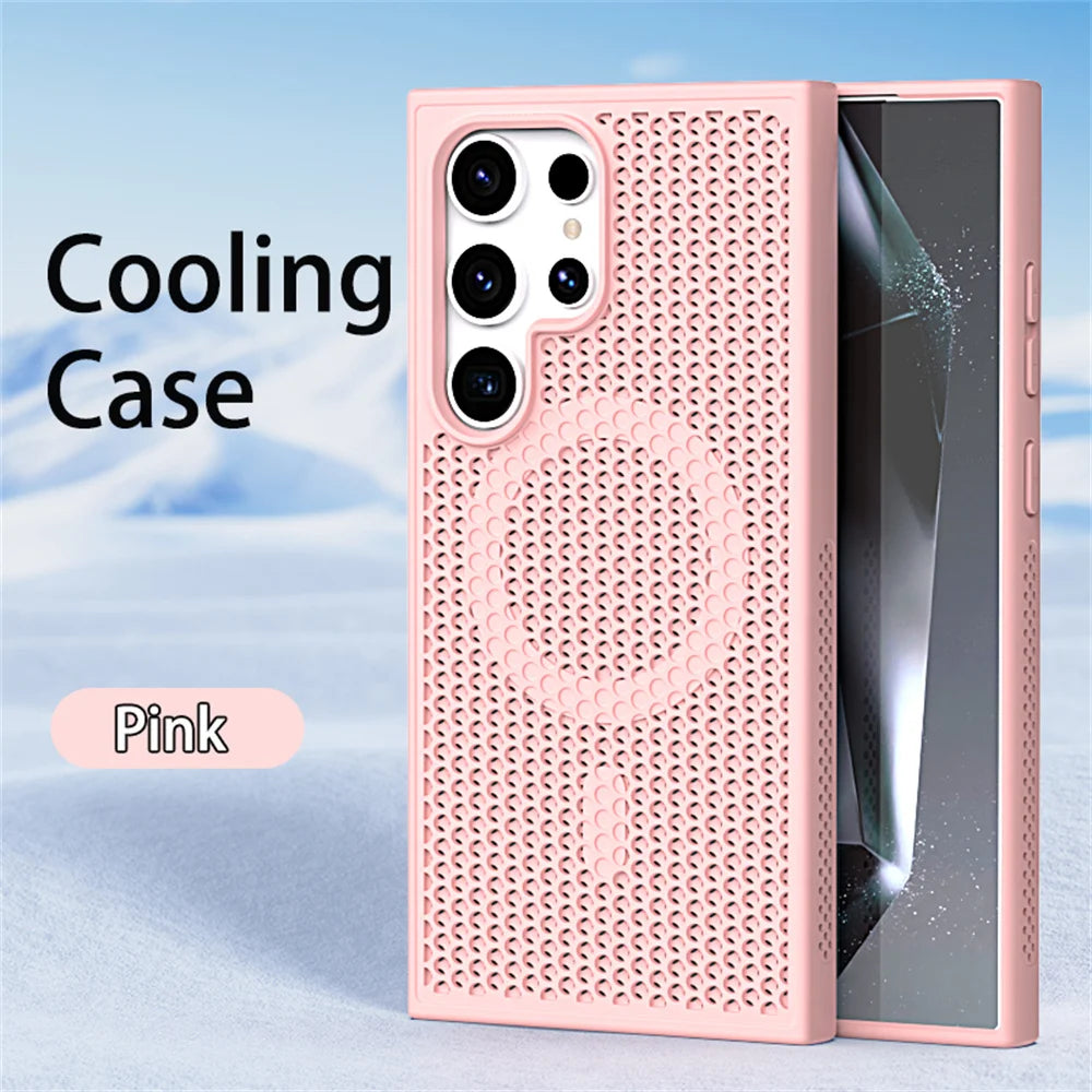 Magnetic For Magsafe Heat Dissipation Phone Case For Samsung S26 S25 S24 S23 Ultra S22 Plus FE Luxury Shockproof Protector Cover