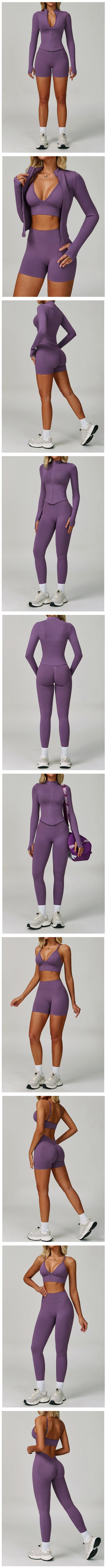 2/3PCS Seamless Yoga Set Gym Workout Suits Athletic Wear Women Legging Fitness Bra Crop Top Long Sleeve Sports Suits Sportswear