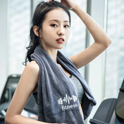 Grey Unisex High-Absorbency Quick-Dry Gym Towel | Sweat-Enhanced Sports Mat for Basketball, Running & Fitness Workouts