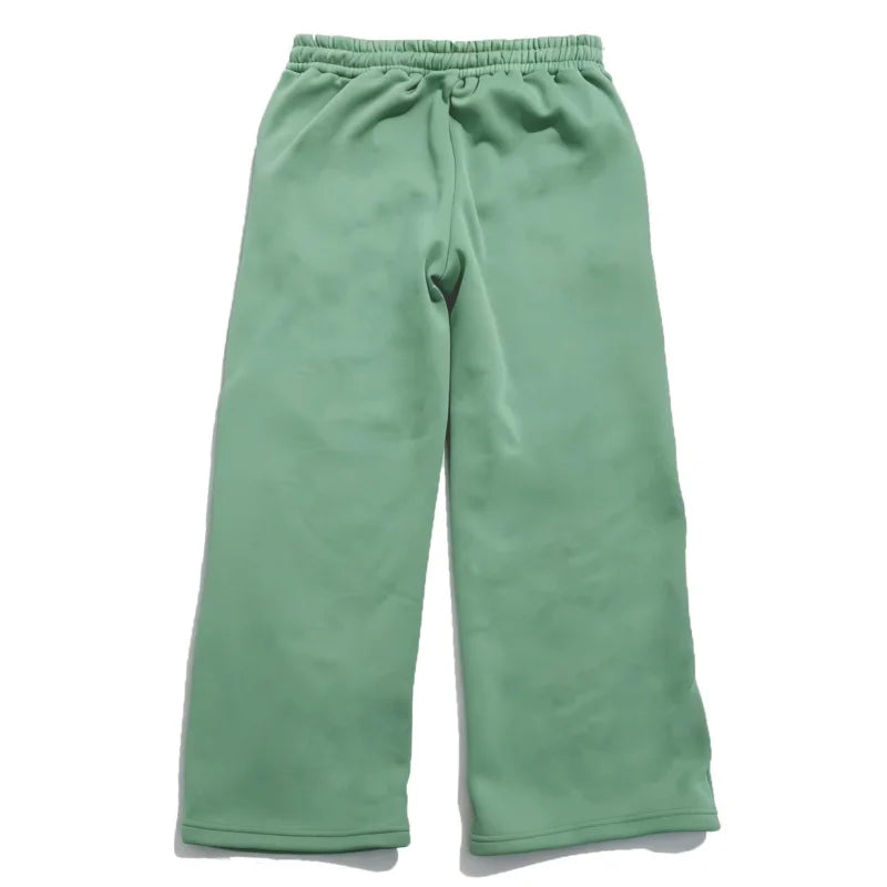 Autumn Winter Man/Woman Jogging Straight Sweatpants Street Style Wide Leg Pants Casual Solid Colors Versatile Loose Men's