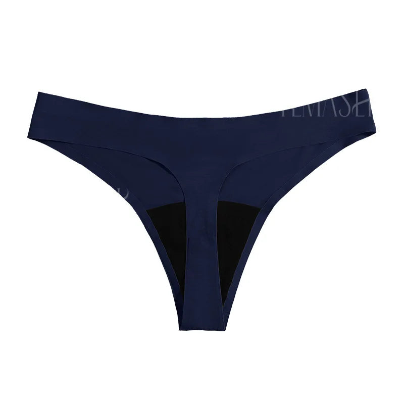 New Design Seamless Low Waist Leak Proof 4 Layer Menstrual Panties Washable Light Flow Period Panties For Women Thong