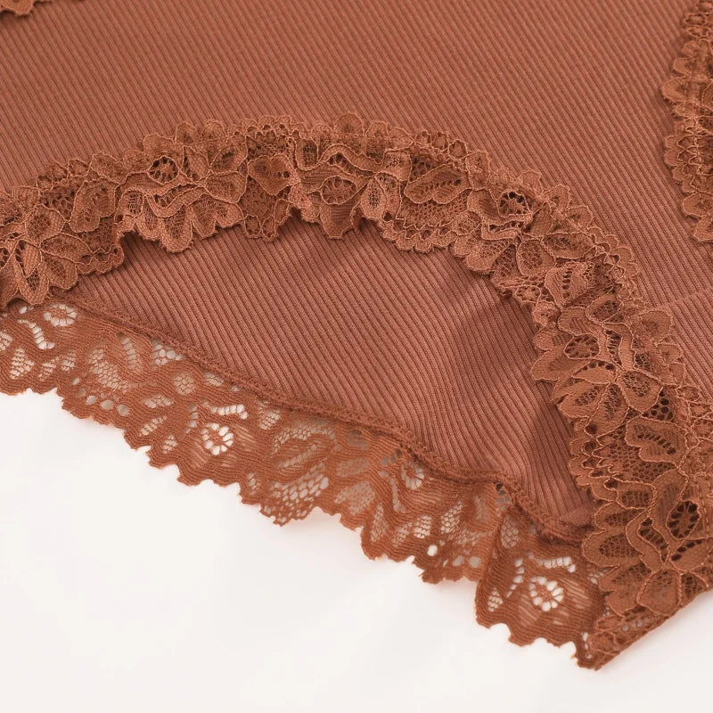 3PCS/Set Women Cotton Panties Lace Low Waist Briefs Trendy Patchwork Lace Intimate Underwear Stretch Comfortable Ladies Lingerie