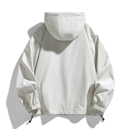 Windproof Waterproof Jacket - Plus Size Workwear Coat With Breathable Zipper Closure