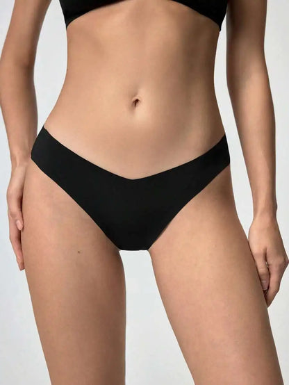 Seamless Thong Panties For Women, Breathable Comfortable High Elasticity Solid Color Quick Dry Daily Wear