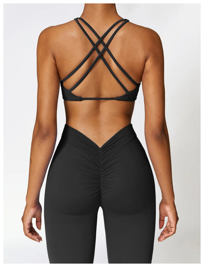 New Yoga Pants Flare Leggings Women High Waist Wide Leg Pants Women Gym Fitness Sports Flared Pant Dance Trousers V-shaped Hip