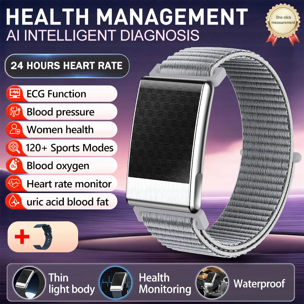 New No Screen Health Bracelet Precise Heart Rate Blood Pressure ECG Monitor Call Reminder Smart Watch Sport Band Fitness Tracker