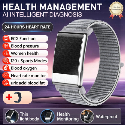 New No Screen Health Bracelet Precise Heart Rate Blood Pressure ECG Monitor Call Reminder Smart Watch Sport Band Fitness Tracker