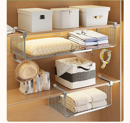 Retractable Hanging Basket - Stainless Steel Kitchen Storage Organizer With Large Capacity