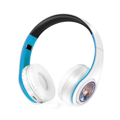 Miku Nakano Sanjiu Cosplay Wireless Bluetooth-compatible Headset 5.0 Over-ear Stereo Anime Headphones with Mic for Mobile Phone